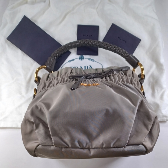 Prada Gray/KHAKI Nylon Full set bag - Picture 11 of 16